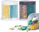 2 Pack KIGI Large Capacity Medicine Organizer Pill Bottles med 4 Compartments