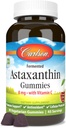 Carlson - Astaxanthin Gummies, med C-vitamin, immunstöd, antioxidant, hjärthälsa, icke-GMO, Cherry Flavor, 90 vegetariska gummies