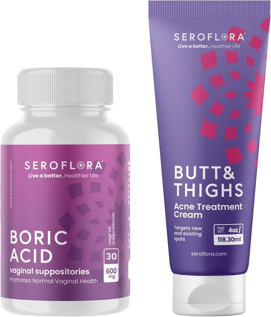 Boric Acid Vaginal Suppositories Odor Control - Butt & Thighs Acne Cream Clearing för finnar - Bundle
