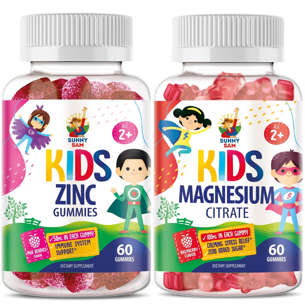 SUNNY SAM Zink Chewable Gummy & Magnesium Gummies för barn