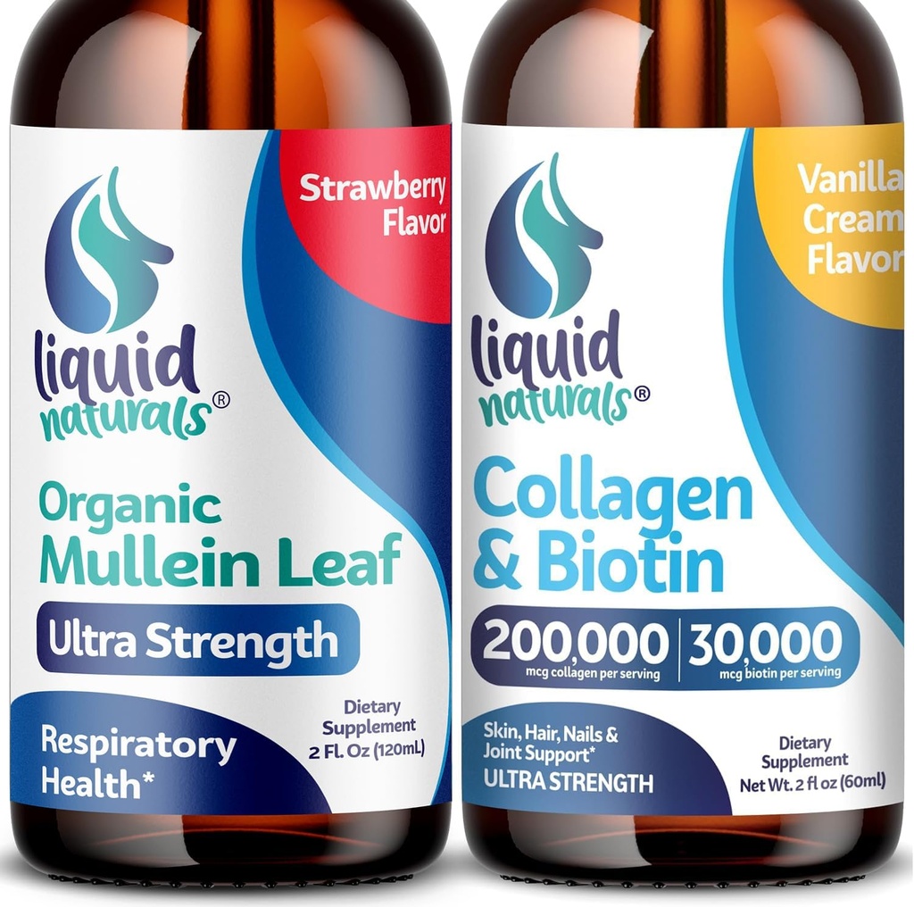 Wellness LABSRX Mullein Leaf Drops för Lungs, 2 Fl. Oz - Liquid Collagen och Biotin, 2 Fl. Oz