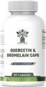 1000mg Quercetin, 200mg Bromelain Complex - Immun Support, Seasonal Allergy & Respiratory Health Supplement - Vegan, Non-GMO, 60 kapslar