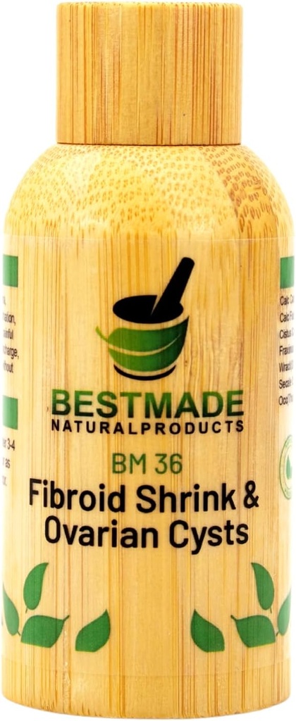Fibroid Shrink & Ovarian Cysts BM36 - Hjälper krympa fibroids och äggstockar, balans östrogennivåer och förebygga återväxt, stöd för menstruationssmärta och smärtsamt samlag, 30 ml droppar | Bestmade