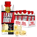 Lean Body Ready-to-Drink Banana Protein Shake, 40g Protein, Whey Blend, 0 Sugar, Gluten Free, 22 Vitaminer & Minerals, 17 Ounce (Recyclable Carton & Lid - Pack av 12) LABRADA