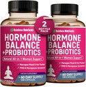 (2 Pack) Hormonbalans + Probiotika för kvinnor (3450mg) Naturlig lättnad för klimakteriet, Hot Flashes, PMS, Bloating | 4:1 Chasteberry, Dong Quai, Black Cohosh | Non GMO | 240 V kapslar