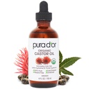 PURA D'OR 4 Oz ORGANIC Castor Oil - 100% Pure USDA Certified Cold Pressed, Hexane Free Eyelash & Eyebrow Serum - För Fuller, Tjockare Lashes & Brows - Hud & Hår