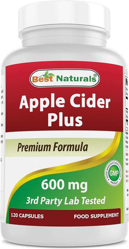 Bästa naturliga Apple Cider Vinegar Plus 500 Mg kapslar, 120 räkna