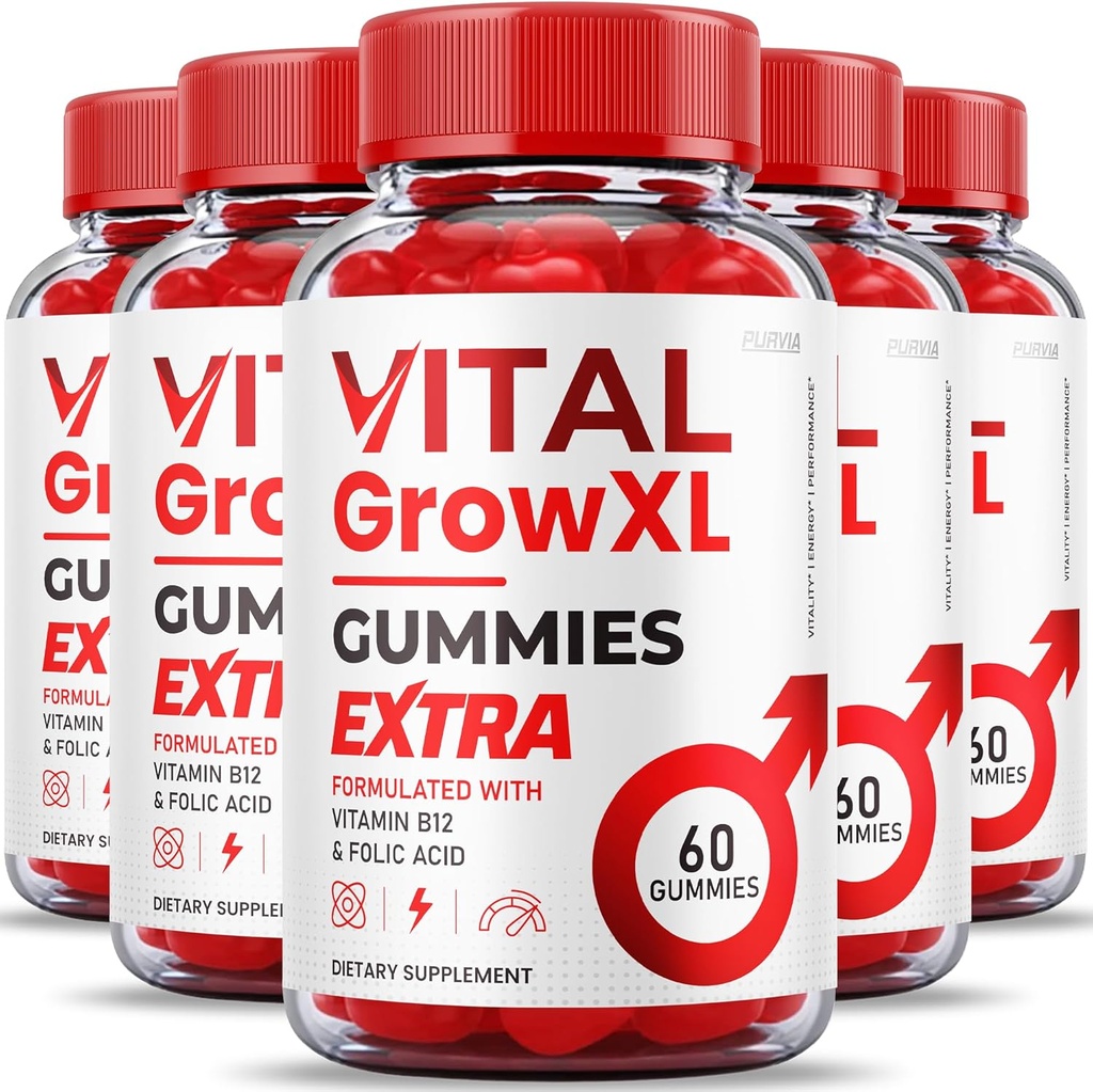 (5 Pack) Vital Grow XL Gummies - Maximal styrka Formel - Vial Grow XL Extreme Strength Formel, Vital Grow XL Reviews, Total Daily Health Support 1000mg Maximal Wellness Supplement (300 Gummies)
