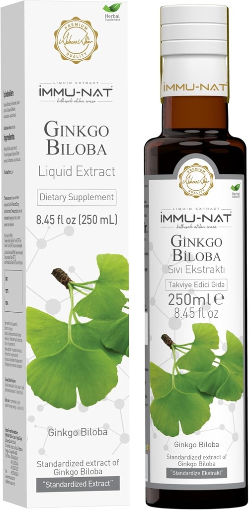 Ginkgo Biloba Premium Liquid Supplement - 8.5oz - Förbättrar minne och kognitiv funktion - Herbal Formel