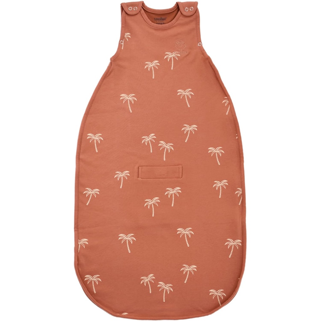 Woolino Merino Wool & Organic Cotton Baby Sleep Sack 2-24 månader - Ultimate 4-säsong Baby Sleeping Bag, Universal Size Wearable Blanket, 2-Way Zipper & Justerbar Fit, året runt användning - Palms