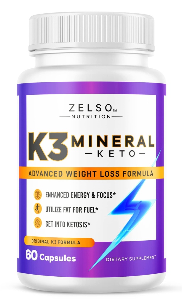ZELSO K3 Mineral Weight Loss Pills för kvinnor och män, K3 Mineral Pills - K3 Salt Mineral, Vitamin + K3 Capsules Supplement för Keto Weight Loss - 1 Month Supply