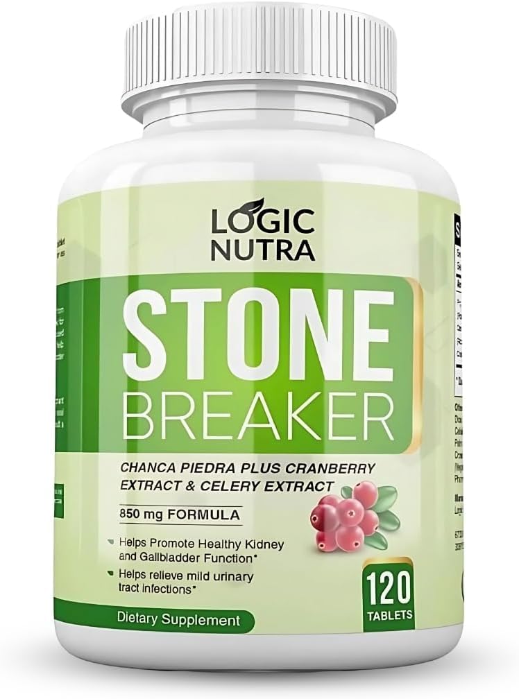 Chanca Piedra Kidney Stone Breaker 120 tabletter 800 mg - Maximal styrka för Gallbladder & Urinary Cleanse med Phyllantus Niruri, Celery Seed Extract & Cranberry Extract