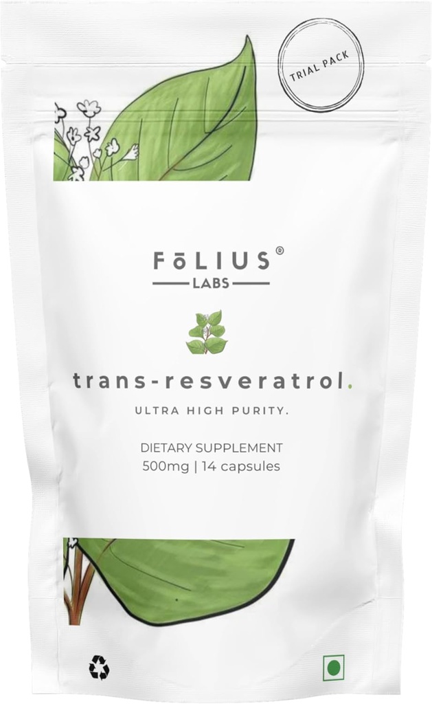 Ultra High Purity Resveratrol Capsules - 99% Trans-Resveratrol - japansk Knotweed Extract - Support Immunity, Support Healthy Aging - (1 Veckans försökspaket)