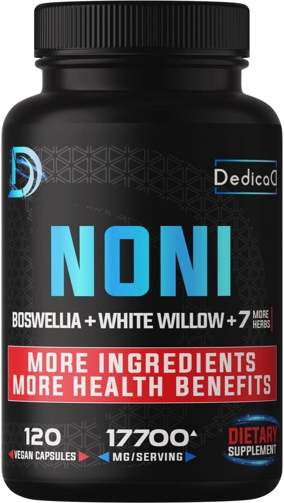 20:1 Noni Capsules 17700mg - Tillägg för Immune, Muscle & Digestion Support -10in1 Added Boswellia, Elderberry, Turmeric, Ginger & More - 120 Vegan Capsules, Non-GMO & Gluten-Free