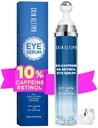 5% Caffeine 5% Retinol Eye Cream for Dark Circles, Puffiness and Bags, Hyaluronic Acid and Niacinamide Under Eye Cream Anti Aging, Eye Serum for Fine Lines, 360° Eye Massage Ball Roller