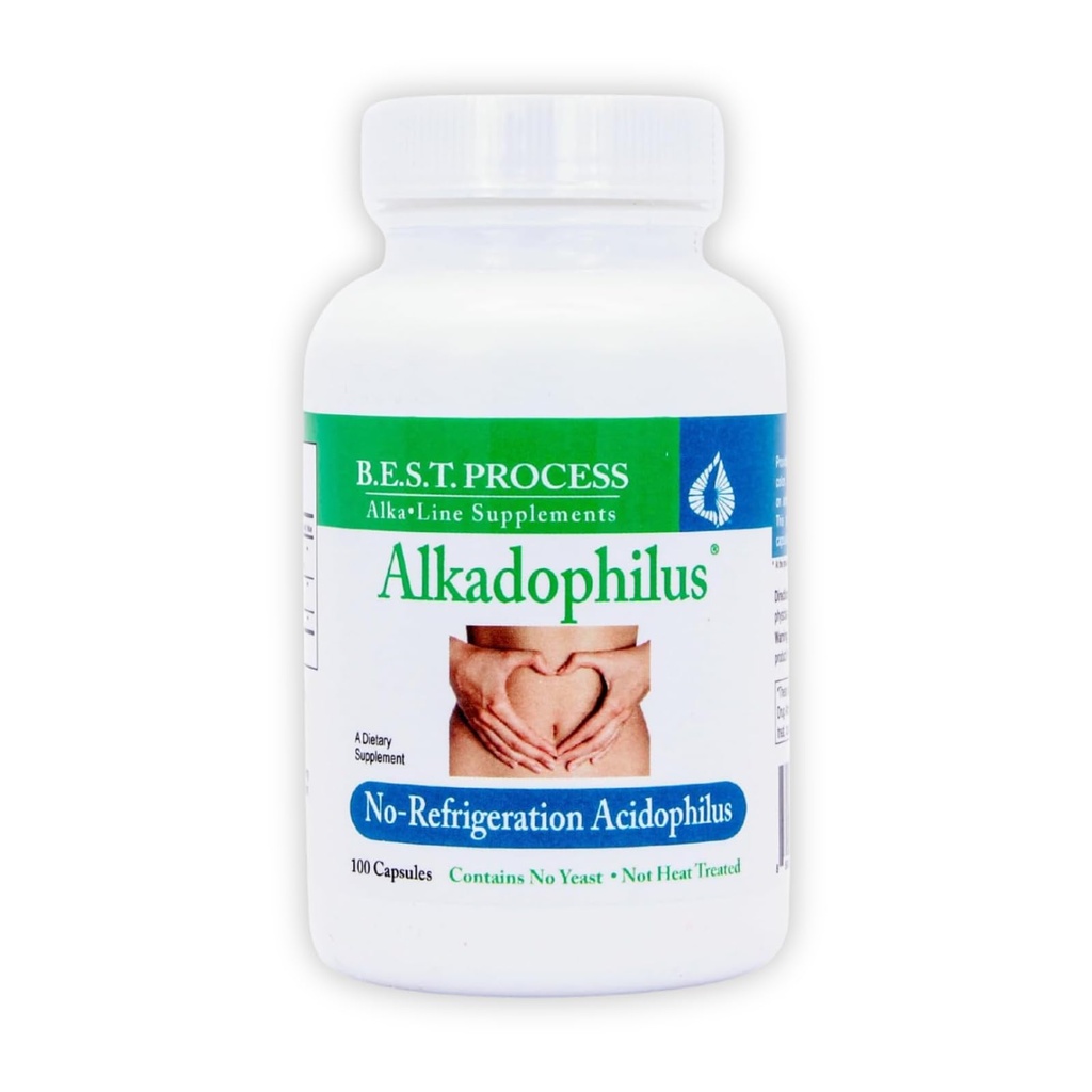 Alkadophilus Best Process Alkaline - Inget kylprobiotiskt och prebiotiskt matsmältningstillskott - 1,5 miljarder CFU av bra bakterier & Beetroot