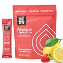 Just Live Active Hydration - Strawberry Lemonade, Electrolyte Drink Mix, Tart Cherry Extract, Supports Recovery & Absorption, Low Sugar, 14 Pack