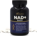 Ageless NAD + Kosttillskott för kvinnor och män | 300mg Nikotinamid Riboside Chloride | Kosttillskott för anti-aging | Stöder energi, fokus, uthållighet, fettmetabolism och kognitiv funktion - 90 kapslar