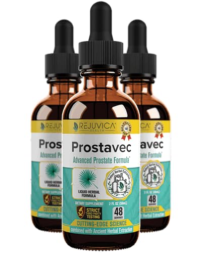 Prostavec Advanced Prostate Support Supplement - Liquid Formel för snabbare Absorption med Pygeum, Saw Palmetto, Stinging Nettle + Turmeric & Damiana - Vegan, Non-GMO - 6 fl oz