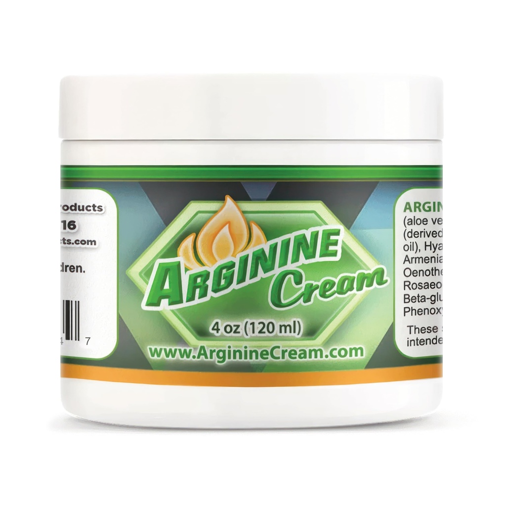 Arginine Cream - 4 oz - L-arginin Nitric Oxide Support Supplement för män och kvinnor - Unscented