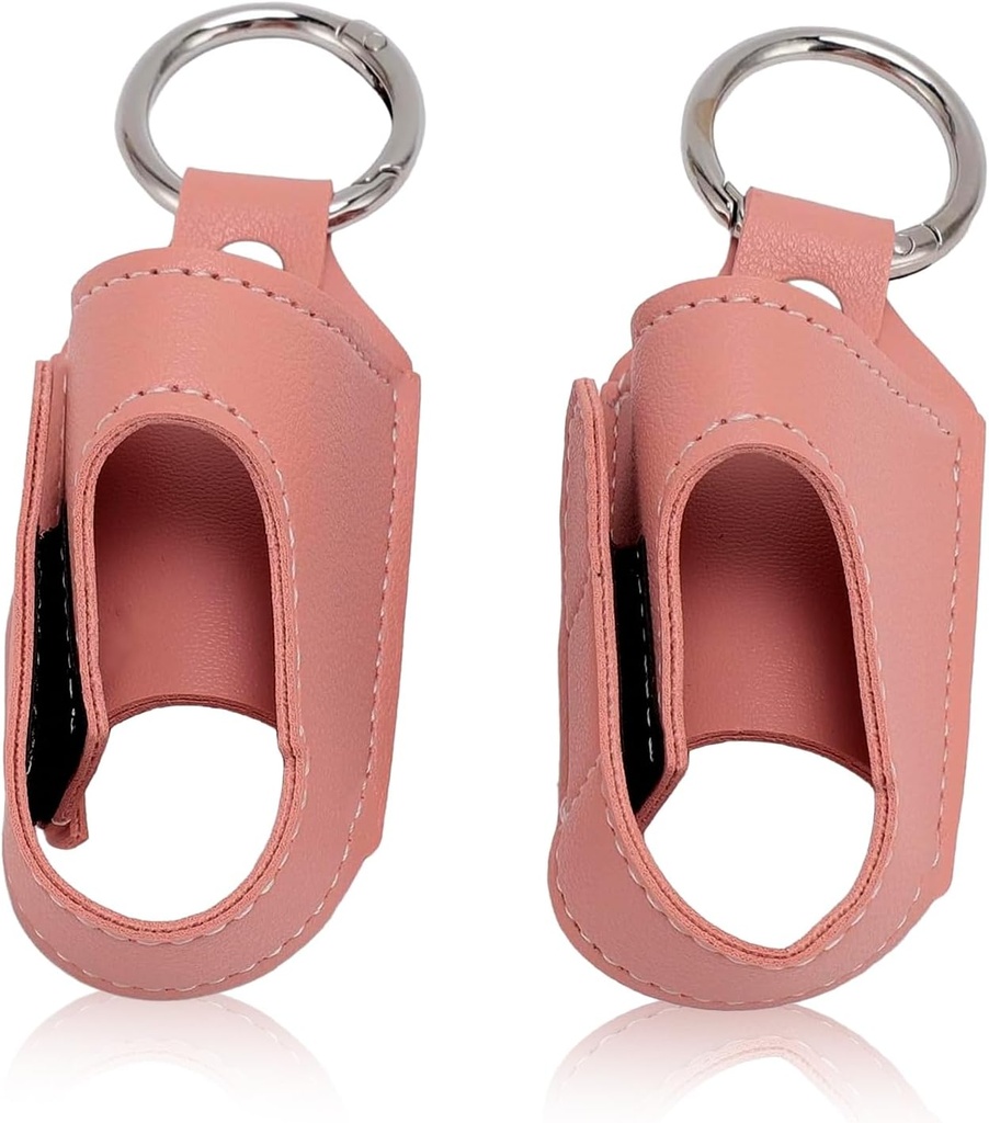 HURRISE 2pcs Asthma Inhaler Holder, Inhaler Holder Keychain, Portable Storage Protective PU Leather Case med Carabiner Clip - Versatile användning, snygg och design för resor