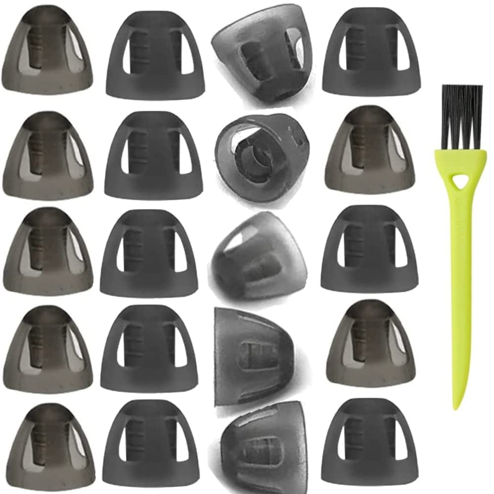 20Packs Small 6mm Hearing Aid Domes Smoky Gray Tips för GN Resound Bekväm för Open Fit BTE Sound Amplifier PSAP Kit Invisible (Små) med 1 Brush