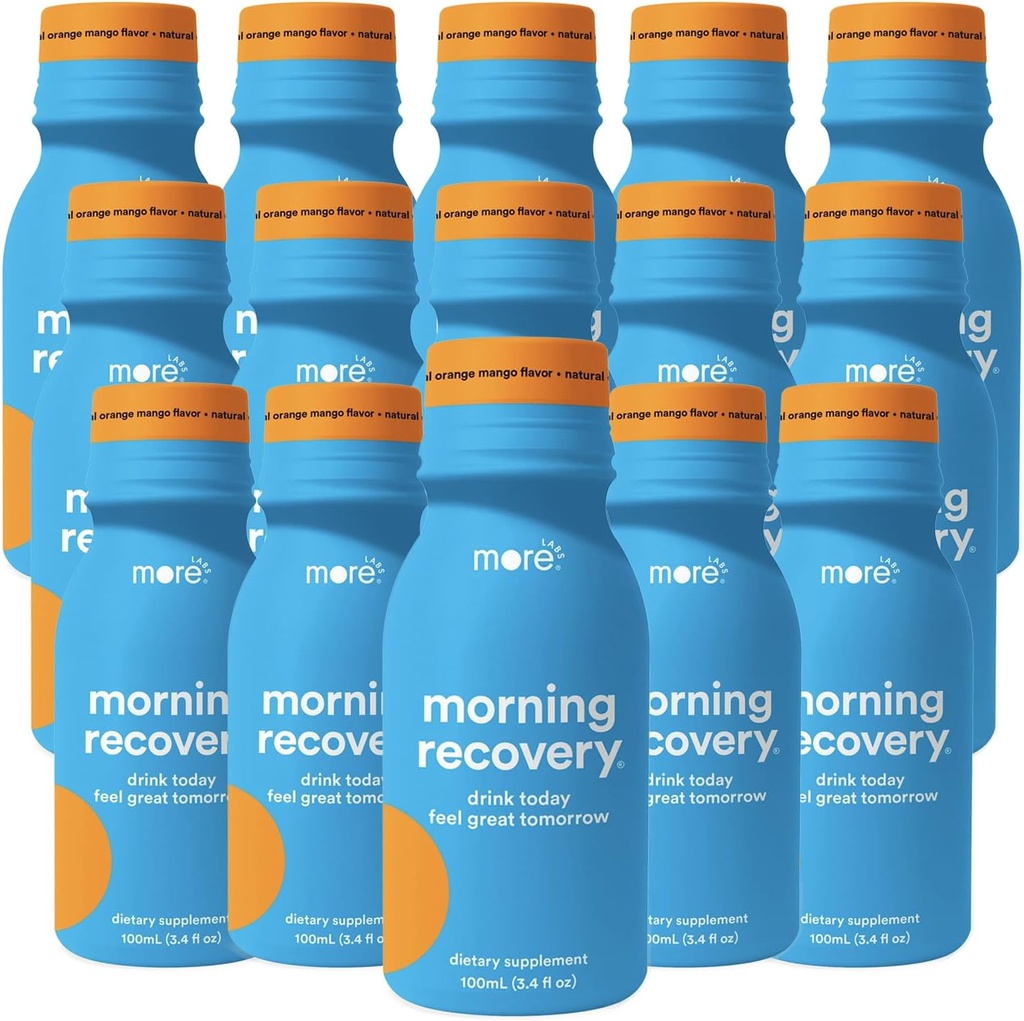 Mer Labs Morning Recovery Orange Mango Flavor Electrolyte & Milk Thistle Drink 15 Pack | Hydrate medan du dricker | Högt lösligt flytande DHM