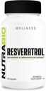NutraBio Resveratrol Supplement, 500mg - naturlig antioxidant för att hjälpa till att bekämpa fria radikaler och stödja hälsosam åldrande, 90 kapslar