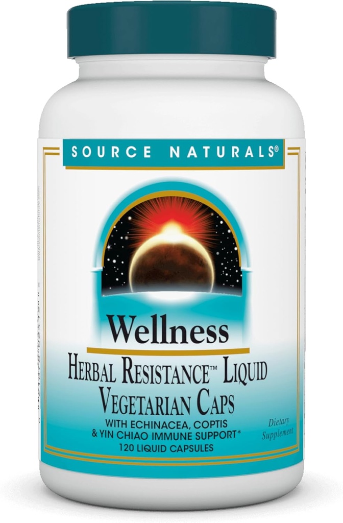 Källa Naturals Wellness Herbal Resistance - Echinacea, Coptis & Yin Chiao Immune Support * - 120 kapslar