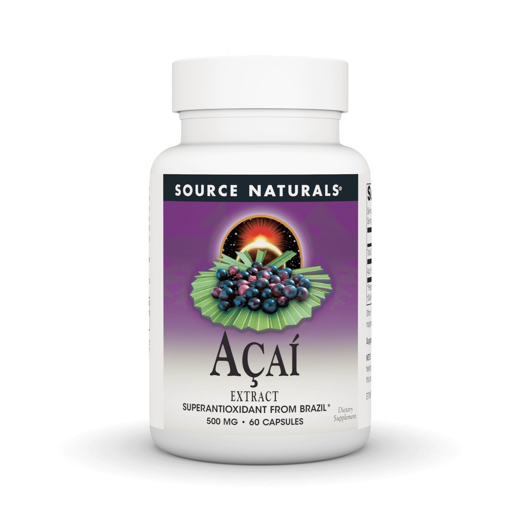 Källa Naturals Acai Extract, Superantioxidant från Brasilien * - 500 Mg - 60 kapslar