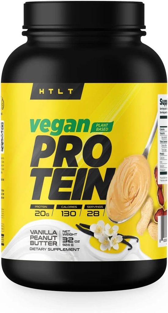 Vegan Protein av HTLT | Plant Based Protein Powder | Pea & Rice Protein Pulver Blend | för High-Protein Shakes och Baked Treats (Vanilla Peanut Butter)