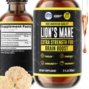 HERBIFY Lions Mane Supplement - Daglig Mushroom Supplement för minne, fokus och klarhet - Brain Booster - Lions Mane Tincture för immunstöd - 2 Fl oz