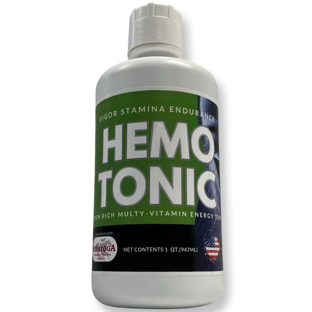 Hemotonic - Iron Rich Multi-Vitamin Energy Tonic Power Packed Blood Builder & Energy Revitalizer för hästar av Saratoga Veterinary Product (1 Qt)