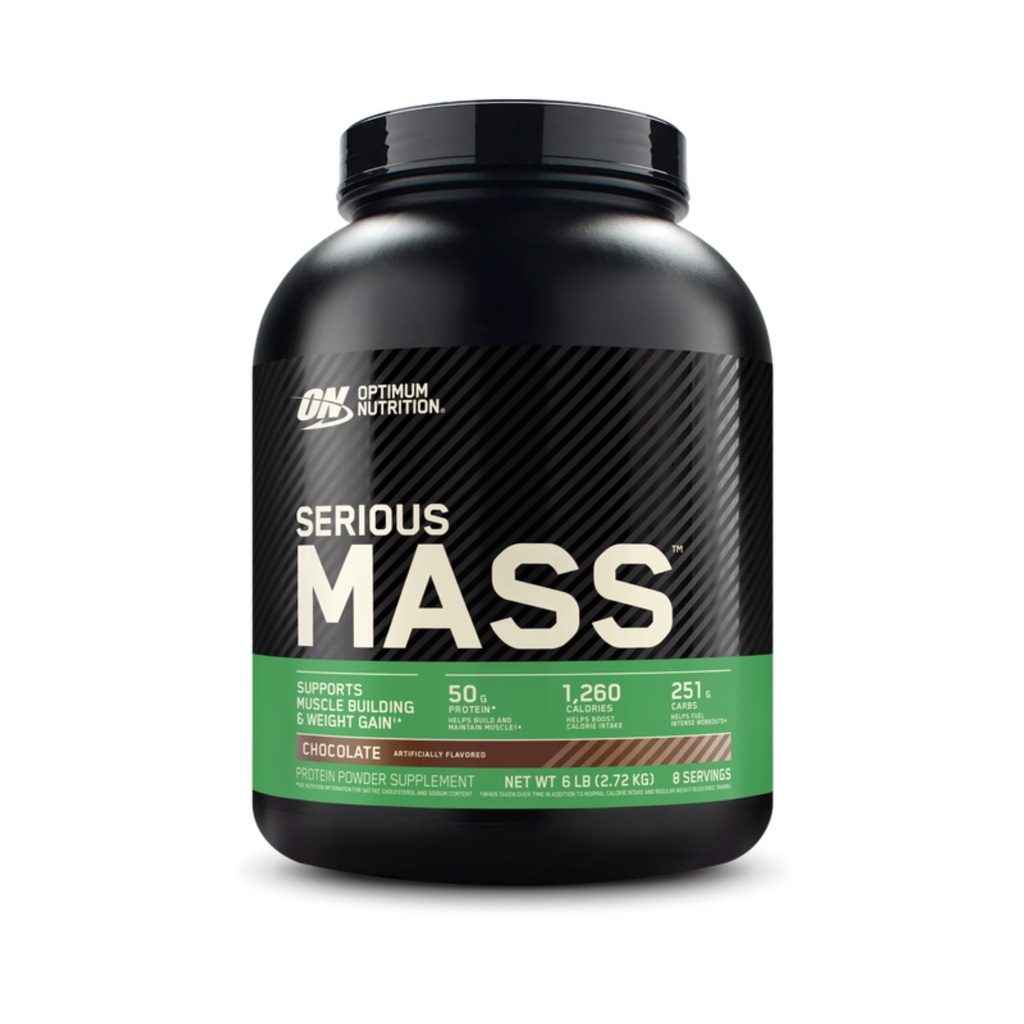 Optimum Nutrition Serious Mass, Weight Gainer Protein Powder, Mass Gainer, Vitamin C och Zink för immunsupport, Kreatin, Choklad, 6 pund (Packaging May Vary)