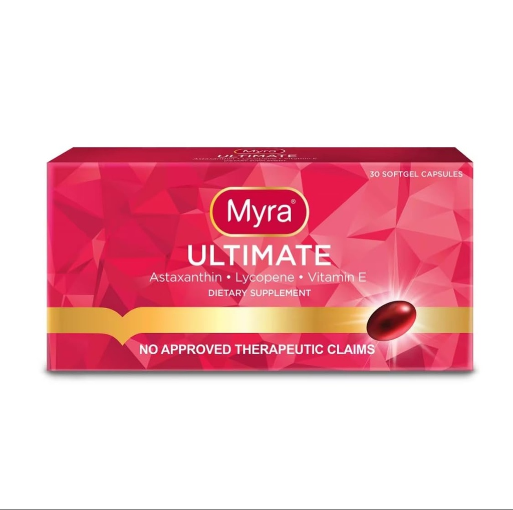 Myra Utimate med Astaxanthin, Lycopene och Vitamin E, 30 Softgel kapslar