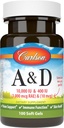 Carlson - A & D, 10000 IE (3000 mcg RAE) Vitamin A, 400 IE (10 mcg) Vitamin D3, Vision Support, Skin Health, 100 Soft Gels