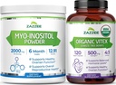 Zazzee Myo-Inositol Powder och USDA Organic Vitex Capsules, Vegan, All-Natural och Non-GMO