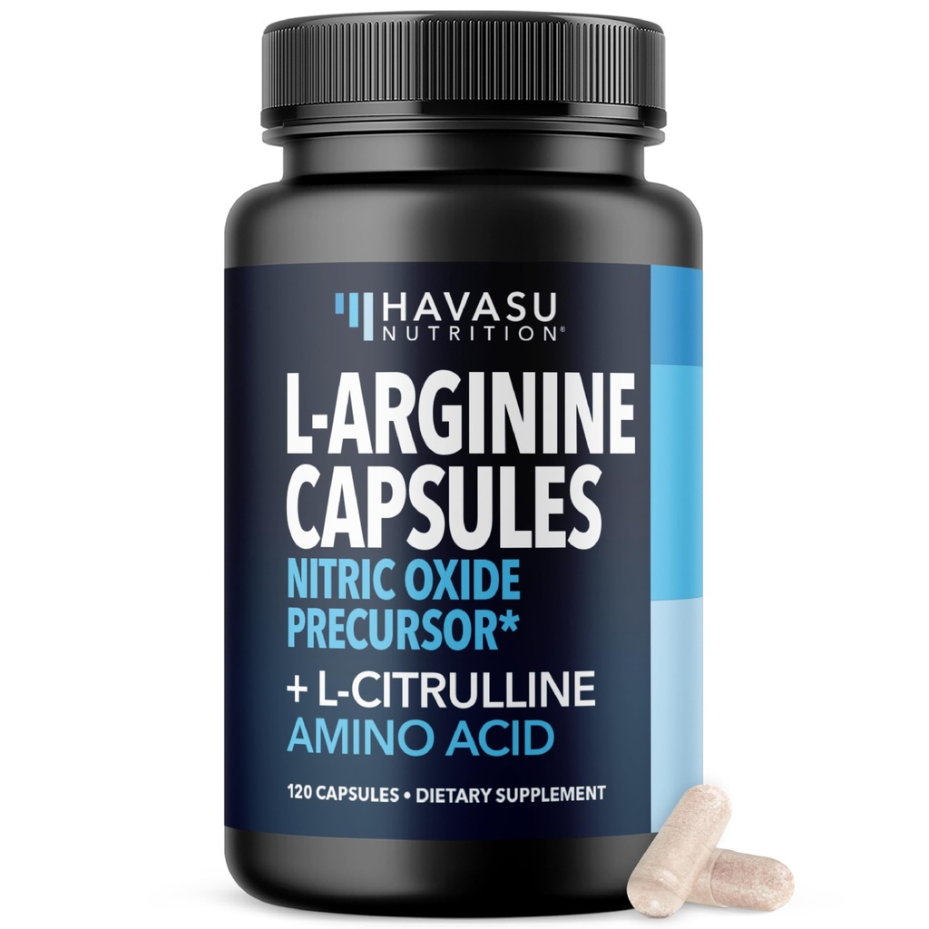 L-Arginine kapslar med L-Citrulline - Nitric Oxide Supplement - L Arginine och L Citrulline Blend - 120 greve - Vegan, icke-GMO kapslar för prestanda, uthållighet och muskelstöd - 2 månaders leverans