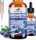 NAD Supplements for Women & Men, NAD Nicotinamide Riboside Resveratrol 900mg & Quercetin, Niacin, Collagen, Biotin, Liquid NAD Plus Supplement NR900 För Anti-Aging Skin Energy Longevity Focus Brain