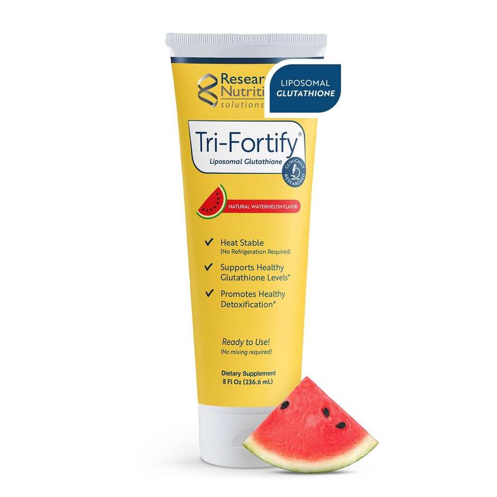Forskad Nutritonals Tri-Fortify Liposomal Glutathione Supplement Liquid Gel - Kliniskt Forskad Detox & Immune System Support, Antioxidant - Överlägsen Absorption - Vattenmelon, 8 Fl Oz