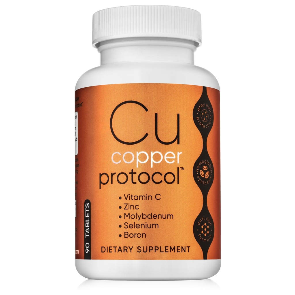 Koppartillskott för kvinnor och män (90 kapslar) ökar energi, näringar kropp, anti-aging formel, innehåller vitamin C, Zink & Selenium, icke-GMO, tillverkad i USA - GMP Certified