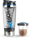 Promixx Pro Shaker Bottle (iX-R Edition) | Uppladdningsbar, kraftfull för Smooth Protein Shakes | inkluderar Supplement Storage - BPA Free | 20oz Cup (Silver Blue/Gray)