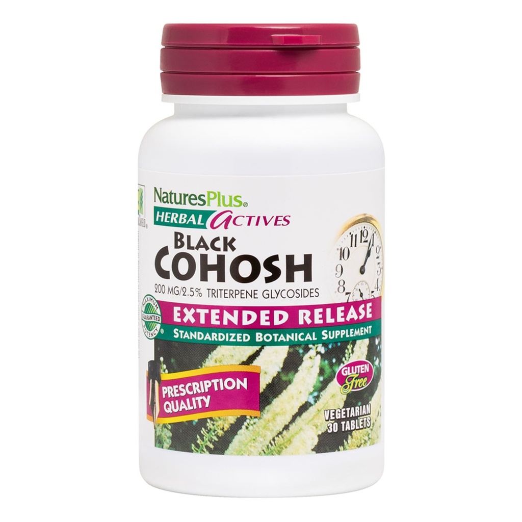 NaturesPlus Herbal Actives Black Cohosh - 30 tabletter - Näringsstöd för välbefinnande under klimakteriet - Vegetarisk, glutenfri - 30 portioner