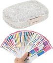 Pill Organizer med etiketter Bling Pocket Pill Case med Stickers Travel Medicine Kit Holder Small Purse Pill Box Container Portable Mini Medication Storage (White & 300 Labels)