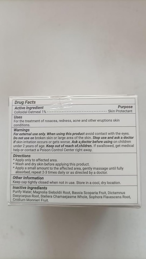 Rosacea Cream, snabb lättnad för rodnad, finnar, stötar, irritation, brinnande, svullnad, klåda, torrhet med alla naturliga växtbaserade ingredienser, 3,53 uns