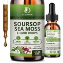 (2 Pack) Organisk Soursop Graviola med Sea Moss Liquid Drops, Soursop Bitters Liquid Rich i Multivitamin för naturlig antioxidant, Immune Boost, Cell Support & Regeneration, Pineapple Flavor