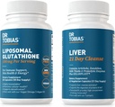 Dr Tobias Liver 21 Day Cleanse och Liposomal Glutathione - stöder lever Detox, immunfunktion och energinivåer - Vegan, icke-GMO
