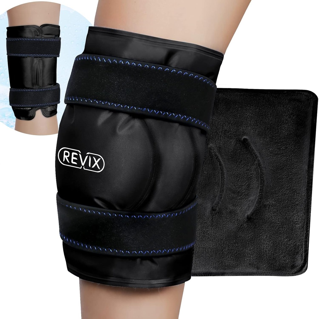 REVIX XL Ice Pack för Knee Replacement Recovery, Ice Wrap med kall kompression för obehag och trötthet, Gel Cold Pack Wrap runt Entire Knee, främja flexibilitet och rörlighet