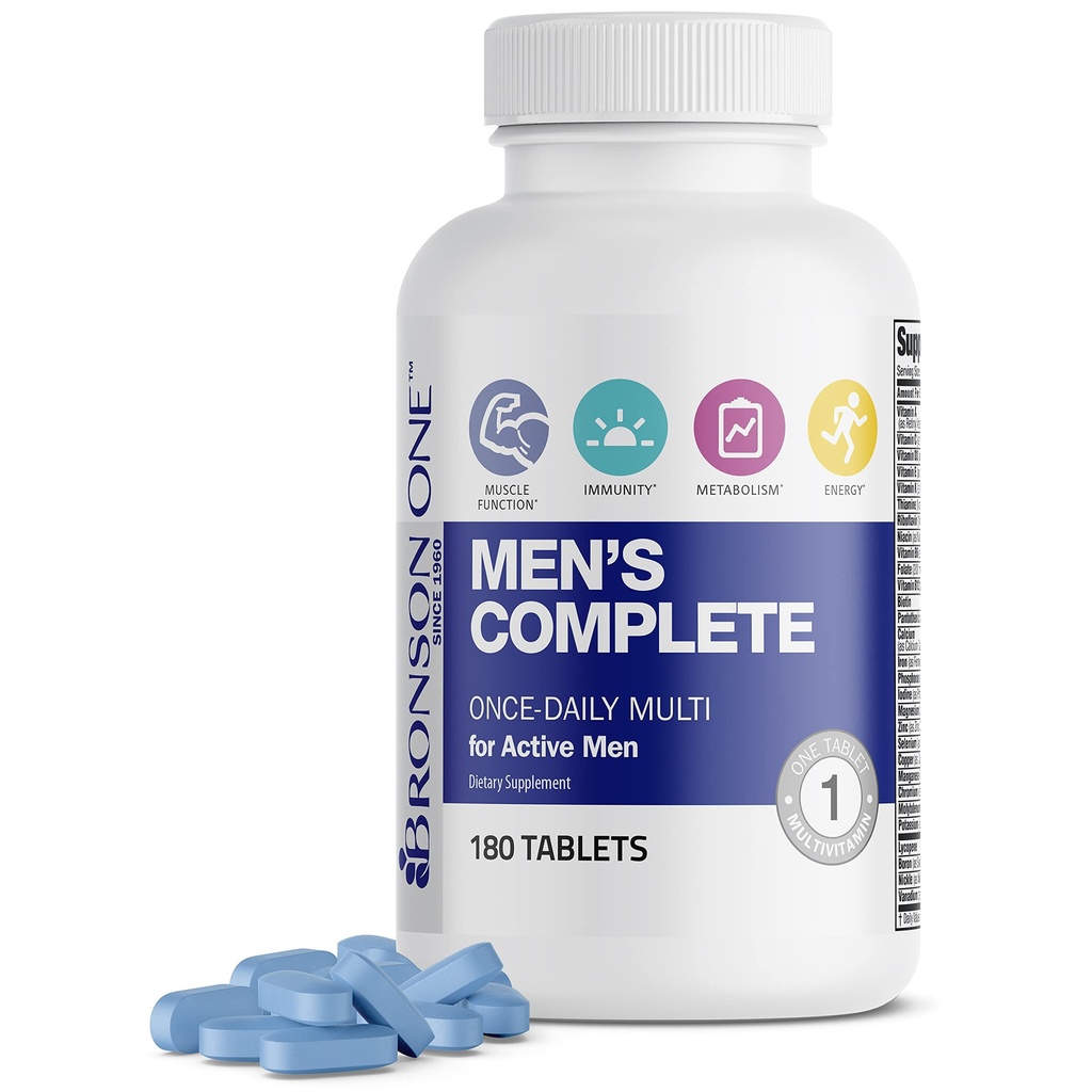 Bronson En Daglig Mäns Komplett Multivitamin Multimineral En gång-Daily Multi För Aktiva Män, 180 Tabletter